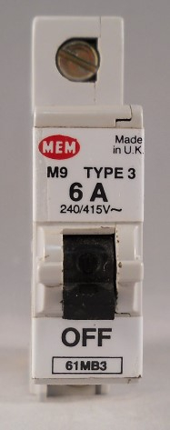 1P 6A TYPE 3 MCB