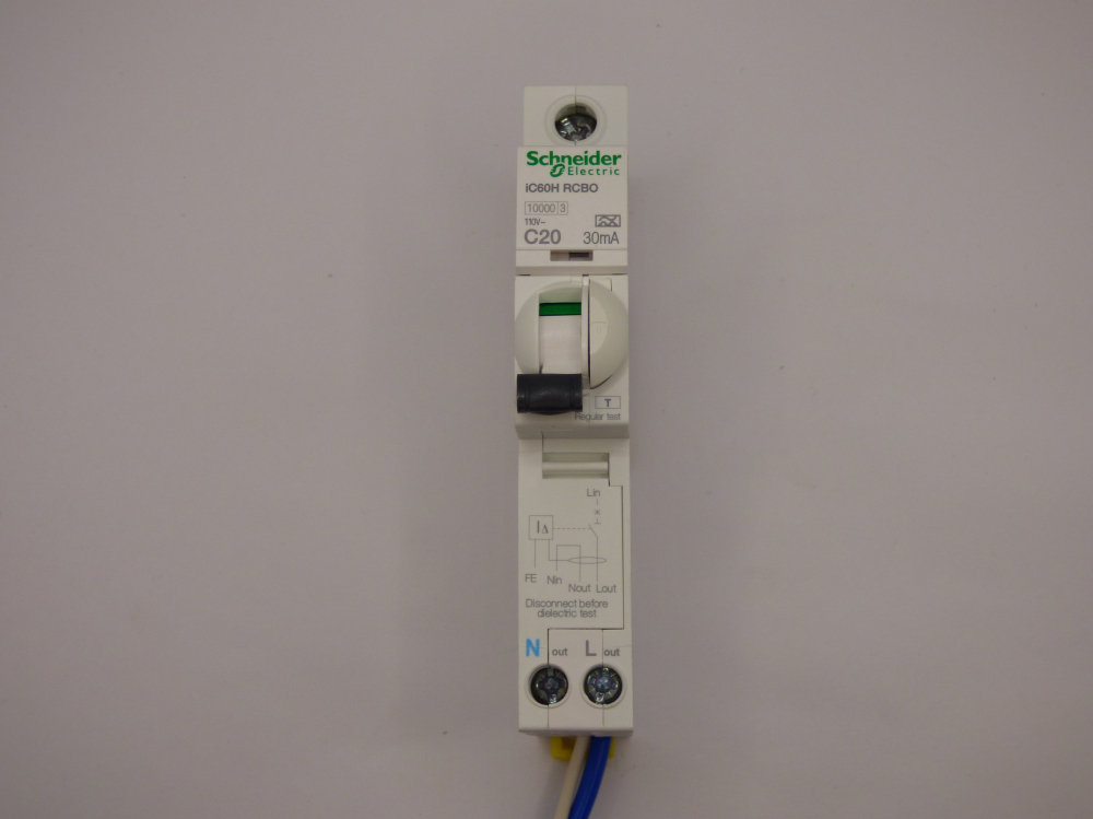 Schneider Acti9 C Curve RCBO's A9iC60H 20A C 30mA 10kA 110v R RCBO ...
