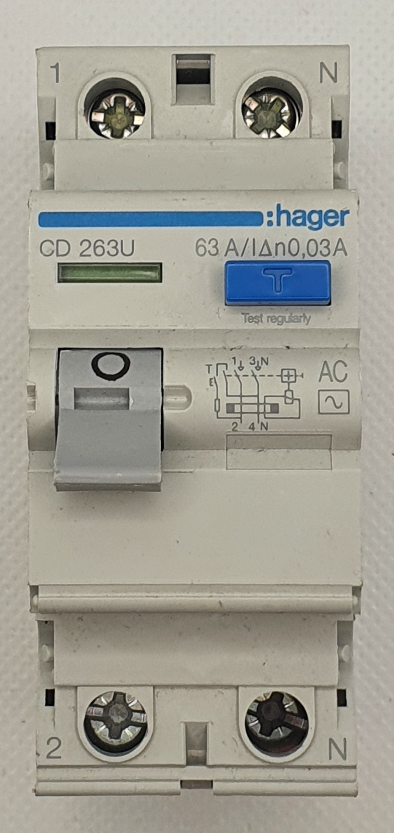 2P 63A 30MA RCD