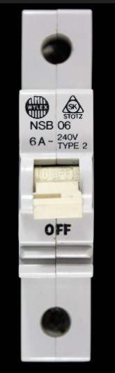 1P 6A TYPE B MCB WHITE TOGGLE