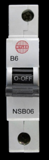 1P 6A TYPE B MCB BLACK TOGGLE